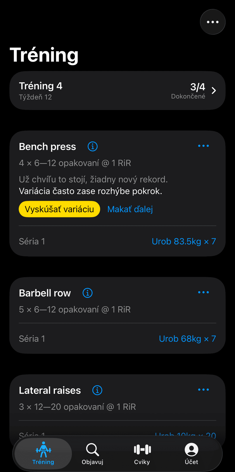 Karta cviku, ktorý sa dlhšie zasekol bez nového rekordu, ponúka variáciu